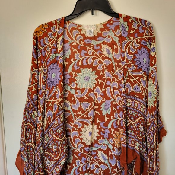Free People Red and Purple Floral Kimono Cardigan - Picture 8 of 10